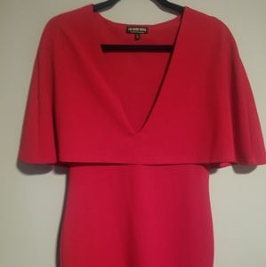 Cape red dress